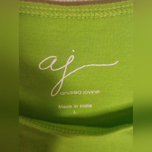 Aj Andrea Jovine L Grass Green 100% Pima Cotton Women’s Top Tank - Picture 2 of 6